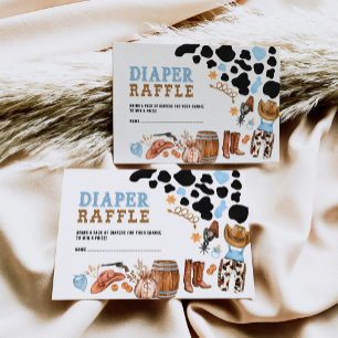 Tarjeta De Recepción Diaper Raffle, Fiesta de Rodeo de Niño Occidental