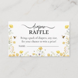 Tarjeta De Recepción Diaper Raffle Floral Floral Abeja