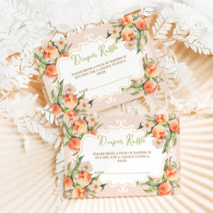 Tarjeta De Recepción Diaper Raffle Floral Peach Baby Shower