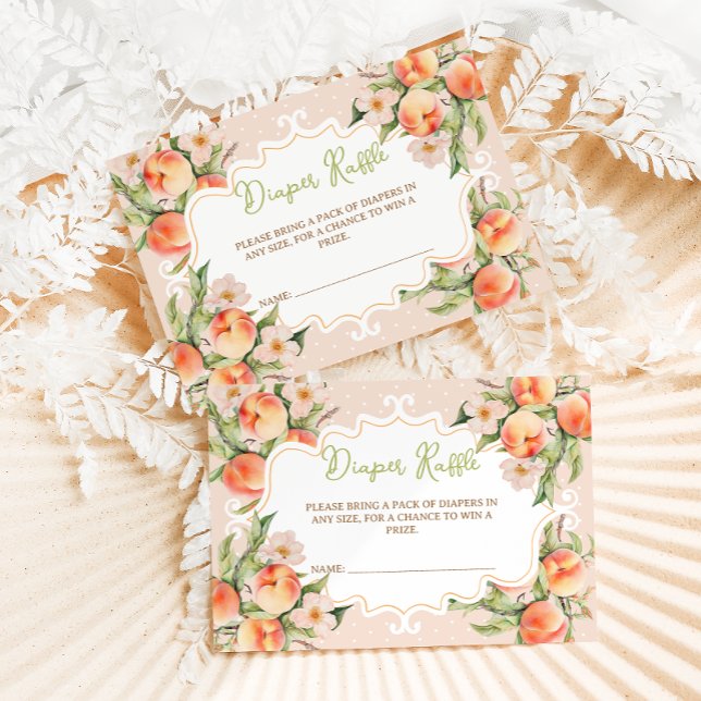 Tarjeta De Recepción Diaper Raffle Floral Peach Baby Shower (Subido por el creador)