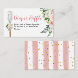 Tarjeta De Recepción Diaper Raffle Floral rosa pronto será arrastrada