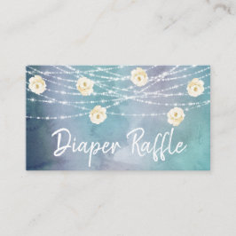 Tarjeta De Recepción *~* Diaper Raffle Flowers ilumina a Rosas Baby Sho