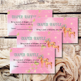 Tarjeta De Recepción Diaper Raffle Game Magical Unicornior Y Mariposa
