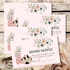 Tarjeta De Recepción Diaper Raffle Game Saddle Up Western Cowgirl Theme