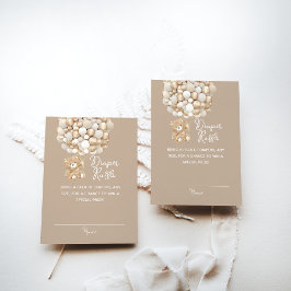 Tarjeta De Recepción Diaper Raffle Género Neutral Bear Baby Shower