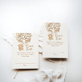 Tarjeta De Recepción Diaper Raffle Género Neutral Bear Baby Shower