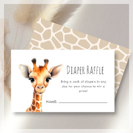 Tarjeta De Recepción Diaper Raffle | Giraffe Baby Shower