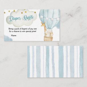 Tarjeta De Recepción Diaper Raffle Globos de aire caliente Animales