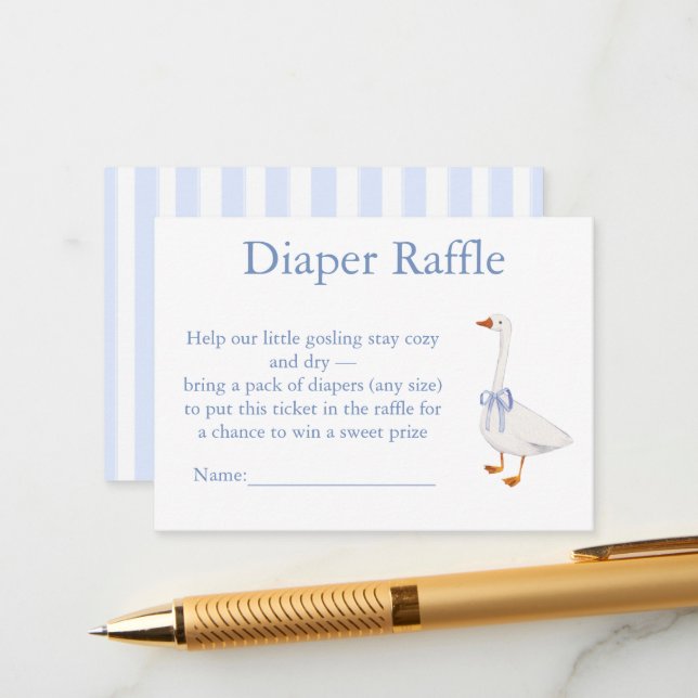 Tarjeta De Recepción diaper raffle goose (Anverso/Reverso In Situ)