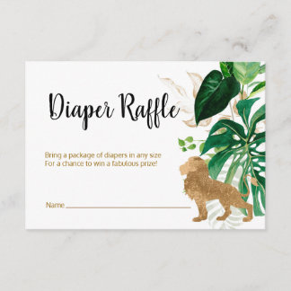 Tarjeta De Recepción Diaper Raffle Granos de oro de Safari