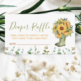 Tarjeta De Recepción Diaper Raffle Green Rain Boots