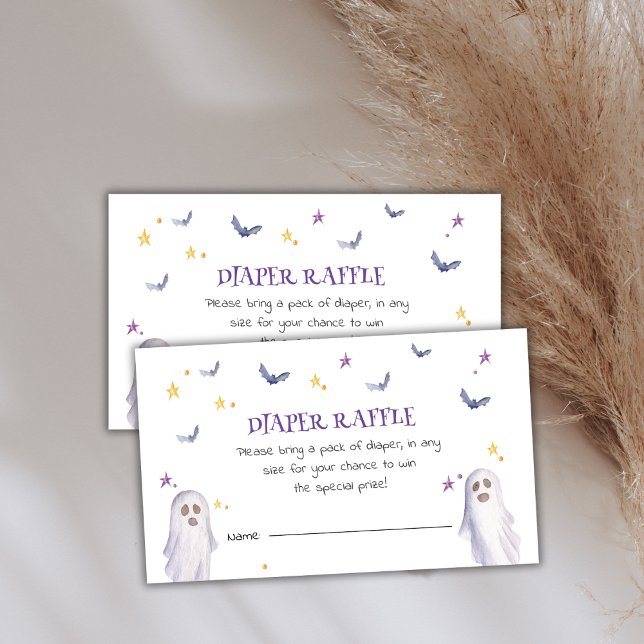 Tarjeta De Recepción Diaper Raffle Halloween Baby Shower (Diaper Raffle Halloween Baby Shower Enclosure Card)