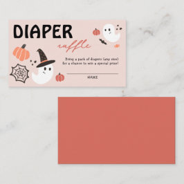 Tarjeta De Recepción Diaper Raffle Halloween Baby Shower moderno y eleg