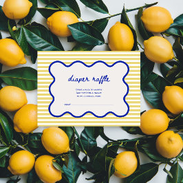 Tarjeta De Recepción Diaper Raffle Hand Drake Blue & Yellow Italiano