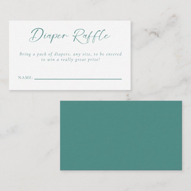 Tarjeta De Recepción Diaper Raffle Hello Baby Shower Neutral mínima E (Anverso / Reverso)