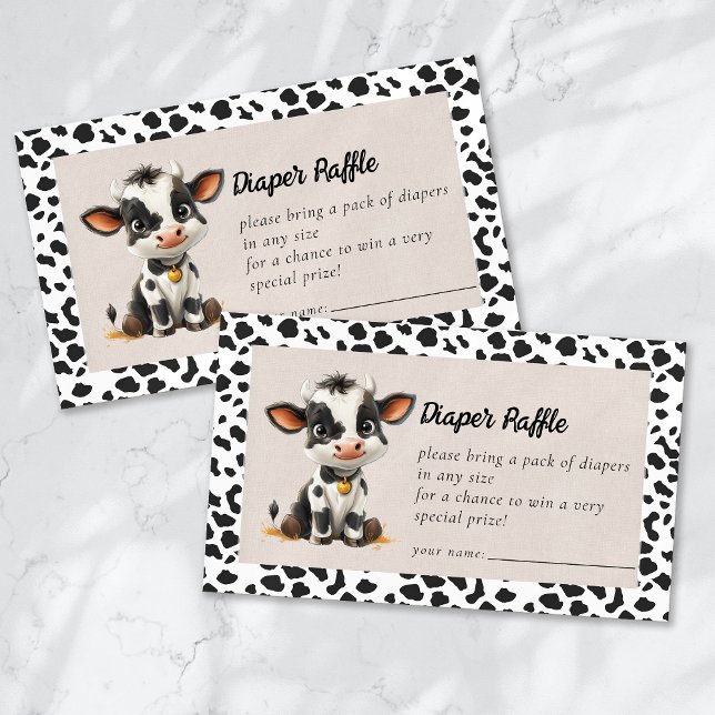 Tarjeta De Recepción Diaper Raffle Holy Cow Baby Shower (Subido por el creador)