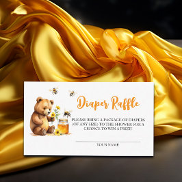 Tarjeta De Recepción Diaper Raffle Honey Bee Baby Shower