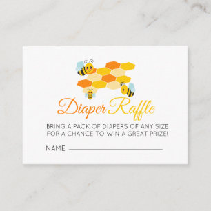 Tarjeta De Recepción Diaper Raffle Honey Bees Baby Shower