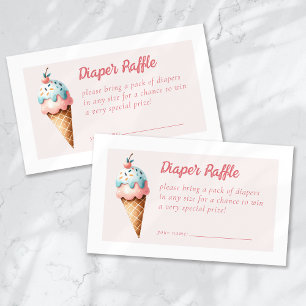 Tarjeta De Recepción Diaper Raffle Ice Cream Baby Shower