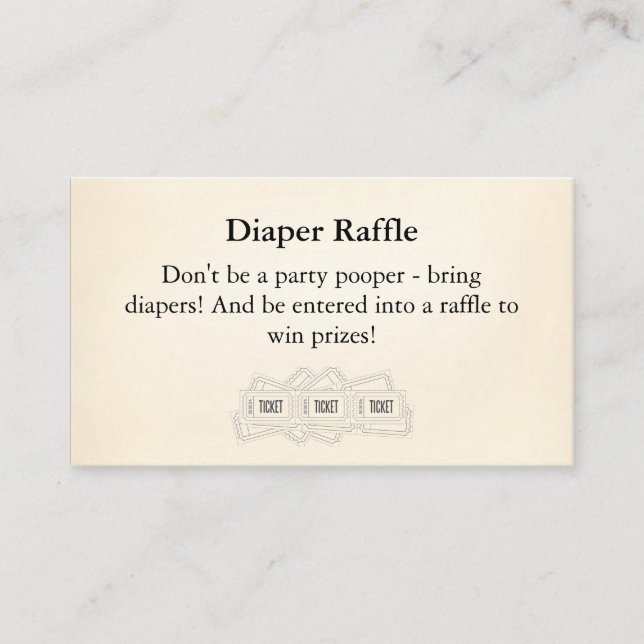 Tarjeta De Recepción Diaper Raffle Insert (Anverso)