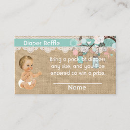 Tarjeta De Recepción Diaper Raffle Insertar bebé vintage y frascos de a