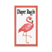 Diaper Raffle Juego Baby Shower Pink Flamingo
