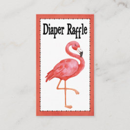 Tarjeta De Recepción Diaper Raffle Juego Baby Shower Pink Flamingo
