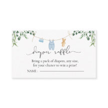 Diaper Raffle Laundry Blue Green Baby Shower