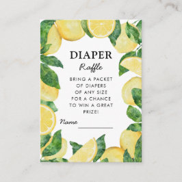 Tarjeta De Recepción Diaper Raffle Lemon Baby Shower