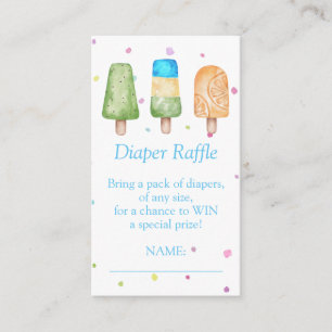 Tarjeta De Recepción Diaper Raffle listo para hacer pop Summer Boy Baby