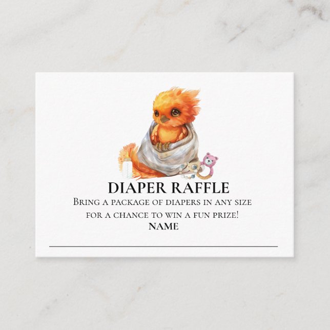 Tarjeta De Recepción Diaper Raffle Little Baby Phoenix (Anverso)