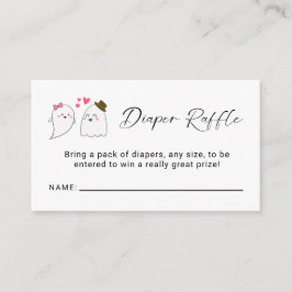 Tarjeta De Recepción Diaper Raffle Little Boo Baby Shower Halloween
