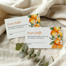 Diaper Raffle Little Cutie Naranja Baby Shower