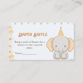 Tarjeta De Recepción Diaper Raffle - Little Peanut Dreams Elephant