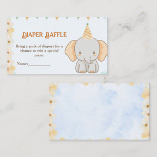 Tarjeta De Recepción Diaper Raffle - Little Peanut Dreams Elephant