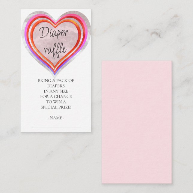 Tarjeta De Recepción Diaper Raffle Little Slove Baby Shower (Anverso / Reverso)