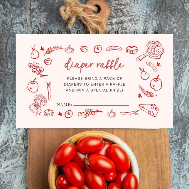 Tarjeta De Recepción Diaper Raffle | Mamma Mia Italian Baby Shower (Subido por el creador)