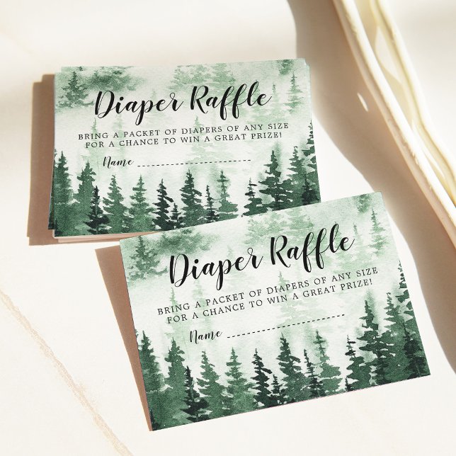 Tarjeta De Recepción Diaper Raffle Misty Forest Baby Shower (Subido por el creador)