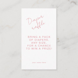 Tarjeta De Recepción Diaper Raffle Moda Pink Seashell Baby Shower