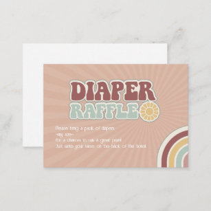 Tarjeta De Recepción Diaper Raffle Muted Baby Peace Sign