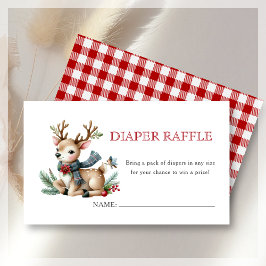 Tarjeta De Recepción Diaper Raffle | Navidades Reindeer Baby Shower