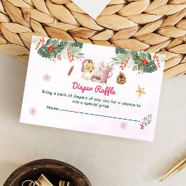 Tarjeta De Recepción Diaper Raffle Navidades Santa Cookies