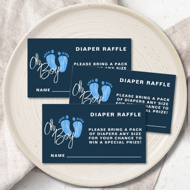Tarjeta De Recepción Diaper Raffle Navy Baby Shower azul (Subido por el creador)