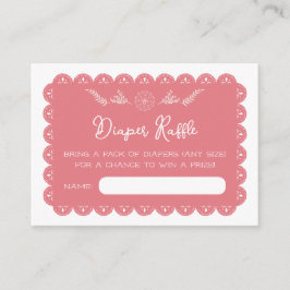 Tarjeta De Recepción Diaper Raffle Niña Mexicana Bebé Ducha