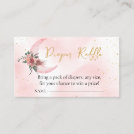 Tarjeta De Recepción Diaper Raffle Oro rosa Estamos sobre la Luna