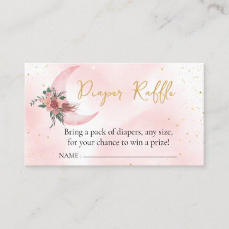 Tarjeta De Recepción Diaper Raffle Oro rosa Estamos sobre la Luna