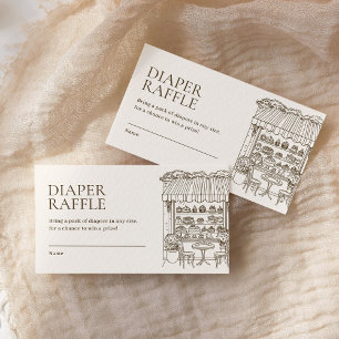 Tarjeta De Recepción Diaper Raffle Paris French Patisserie Baby Shower