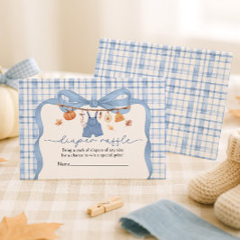 Tarjeta De Recepción Diaper Raffle Pequeño Calabaza Cae Baby Shower