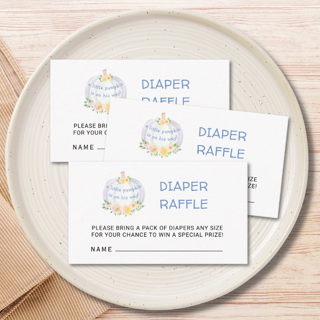 Tarjeta De Recepción Diaper Raffle Pumpkin Boys Baby Shower (Subido por el creador)