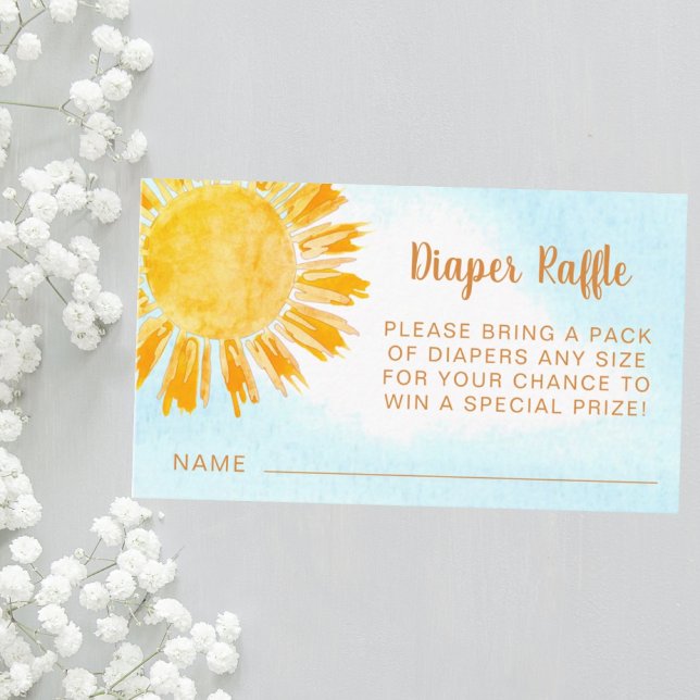 Tarjeta De Recepción Diaper Raffle Ray De Sunshine Baby Shower (Subido por el creador)